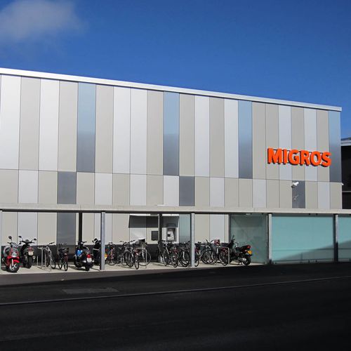 Кассетная облицовка фасада - MIGROS - ALUCOBOND - из композита / из алюминия / со шпунтовым соединением