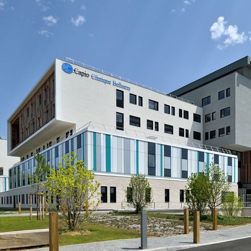 Панельная облицовка фасада - HOSPITAL BAYONNE CAPIO - ALUCOBOND - для алюминия / из композита / со шпунтовым соединением