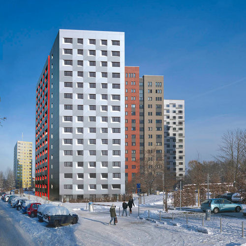 Панельная облицовка фасада - STUDENT RESIDENCE DRESDEN - ALUCOBOND - из алюминия / из композита / вертикальная