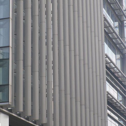 Солнцезащитное устройство из алюминия - M-City Aluminum Co., Ltd. - для фасада / вертикальное / направляемое
