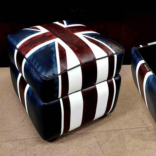Современная оттоманка - FLAG - Harleq - из кожи / квадратная / прямоугольная