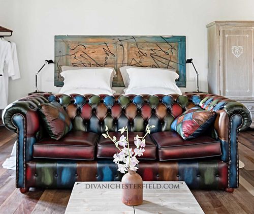 Диван кровать - CUSHION - Harleq - честерфилд / из кожи / ручной работы