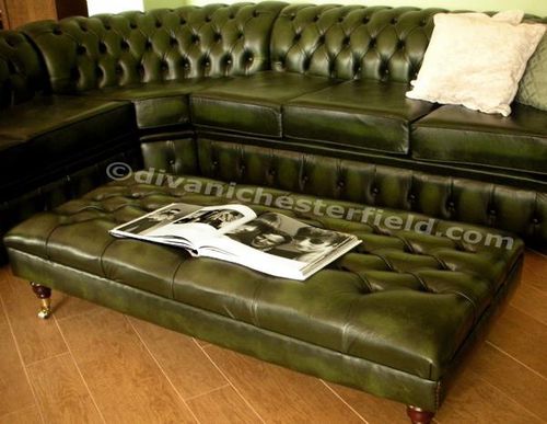 Оттоманка честерфилд - ROYALE EXTRA LARGE - Harleq - из кожи / из латуни / прямоугольная