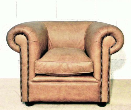 Классическое кресло - 1920 - Harleq - из кожи / из бука / ручной работы