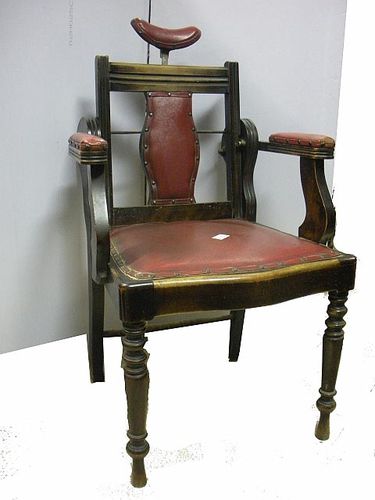 Кресло для парикмахерской из кожи - VINTAGE - Harleq - из дерева / с подголовником / красное