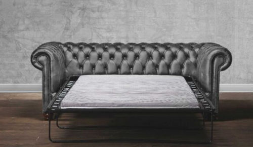 Диван честерфилд - LETTO - Harleq - из бука / из кожи / с выдвижной кроватью