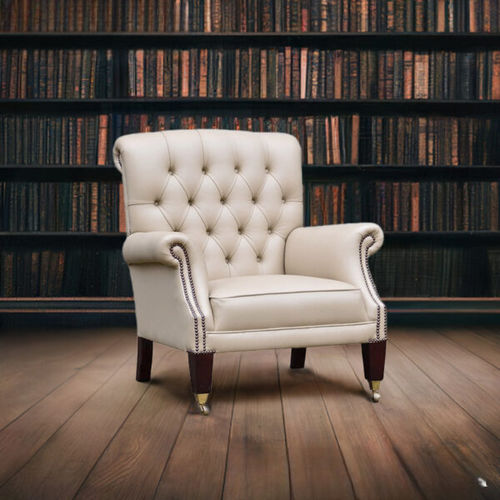 Кресло честерфилд - LIBRARY - Harleq - из кожи / из латуни / из стали
