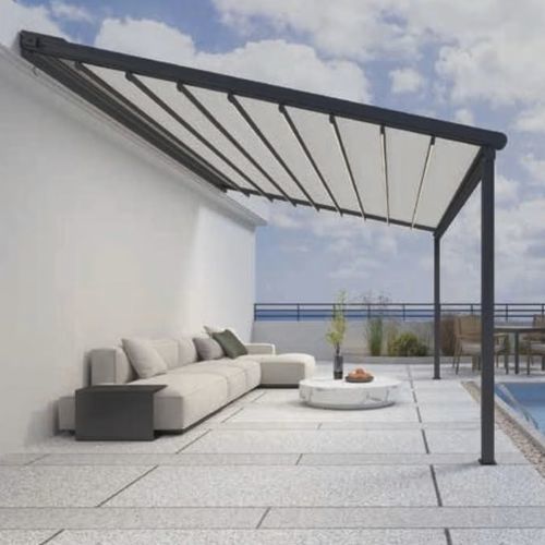 Навес для входа - PERGOTENDE  - AmarantoIdea - для террасы / из металла / из ПВХ