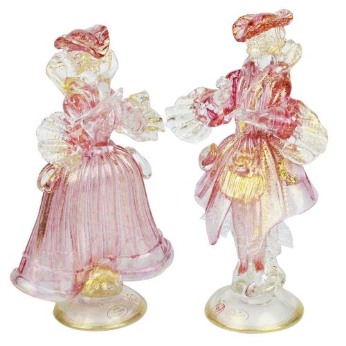 Скульптура из муранского стекла - VENETIAN OLD STYLE GOLDONIANI : COUPLE GOLDONI - Original Murano Glass s.n.c. - из золота