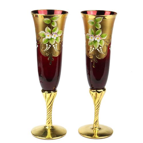 Бокал для шампанского из дутого стекла - TREFUOCHI : YOU&ME - Original Murano Glass s.n.c. - из муранского стекла / из золота