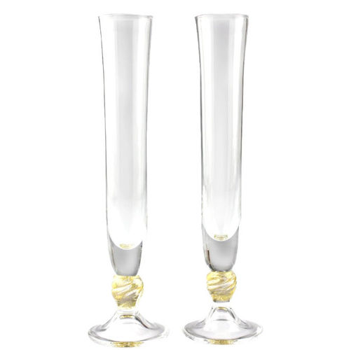 Бокал для шампанского из дутого стекла - TOAST - YOU & ME - Original Murano Glass s.n.c. - из муранского стекла / из золота
