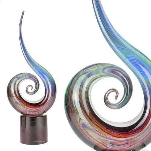 Скульптура из муранского стекла - ABSTRACT : LOVE WAVE - Original Murano Glass s.n.c. - из серебра