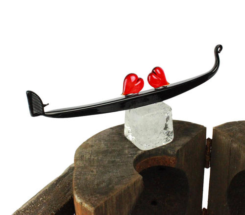 Скульптура из муранского стекла - GONDOLA HEARTS LOVE - VENICE - Original Murano Glass s.n.c. - для наружного применения