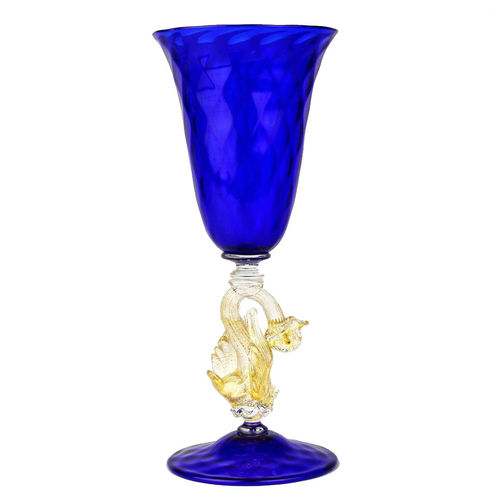 Стакан на ножке - VENETIAN SWAN - Original Murano Glass s.n.c. - из дутого стекла / из муранского стекла