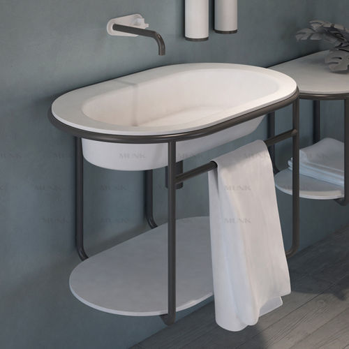 Подвесная раковина - P148W1 - Munk Building Materials Co., Ltd. - из акрила / из Solid Surface / с полкой
