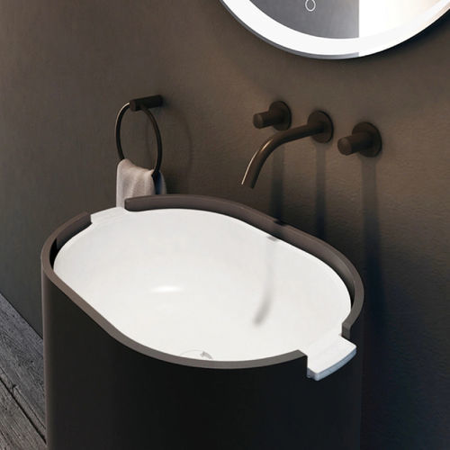 Раковина на ножке - P115W1 - Munk Building Materials Co., Ltd. - из акрила / из Solid Surface / глянцевая