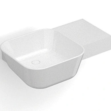Настенная раковина - P128W2 - Munk Building Materials Co., Ltd. - из Solid Surface / прямоугольная / 1 отверстие