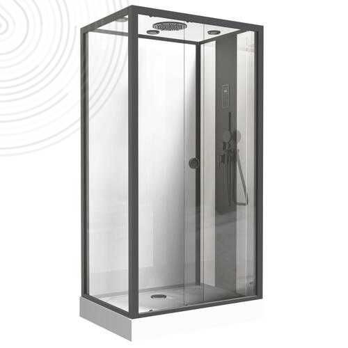 Душевая кабина из закаленного стекла - HYDRUS 202010204 - AYOR BATHROOM - с раздвижными дверями / прямоугольная / прозрачное стекло