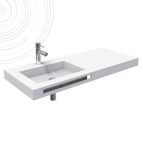 Столешница для раковины из Solid Surface - 403511007 - AYOR BATHROOM - со встроенными полотенцесушителями