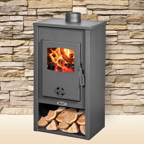 Печь-камин на дровах - BLIST B2 E - Blist d.o.o - 10 кВ...20 кВ / напольная / современная