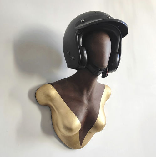 Подставка для шлема из фаянса - CORTEN & GOLD BESSIE - FRANCOLLECTION - настенная / ручной работы