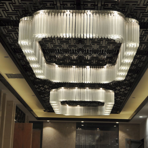 Потолочный светильник уникальный дизайн - Jako Lighting - квадратный / из стекла / из стали