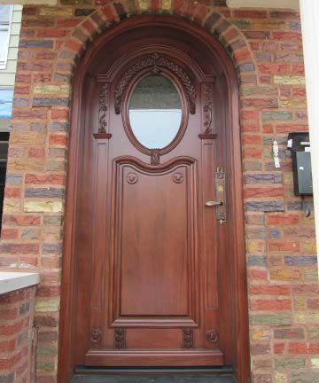 Входная дверь - CARVED : CR-116 - Granddoors - из красного дерева / створчатая / полузастекленная