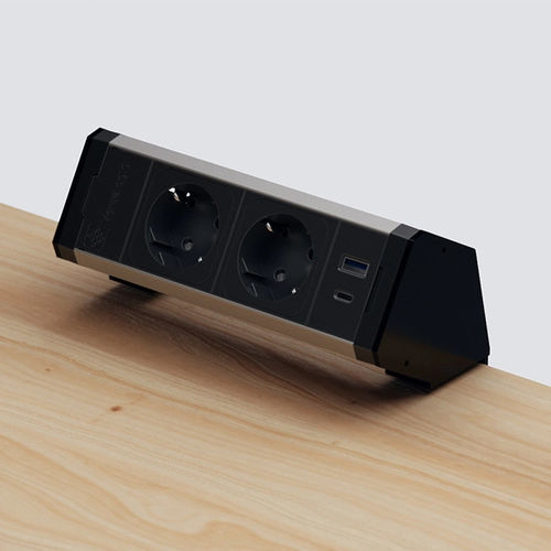 Розетка тока - VERSADESK - ASA International Group - USB / двойная / для рабочего стола