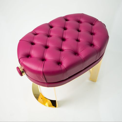Современная банкетка для пианино - Lola L.E. - KAUNUS DESIGN, S.L. - из кожи / из бархата / из стали
