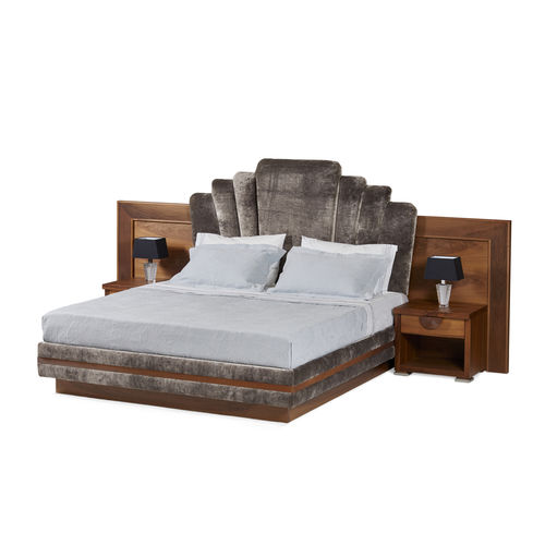 Двуспальная кровать - BWN/180/200 - Nouvel Espace Furniture - современная / с обитым изголовьем / с кожаным изголовьем