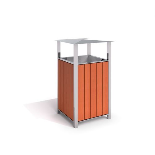 Мусорный контейнер из нержавеющей стали - URBAN FURNITURE : SAFIRO - Inter System - из дерева / напольный / для общественных мест