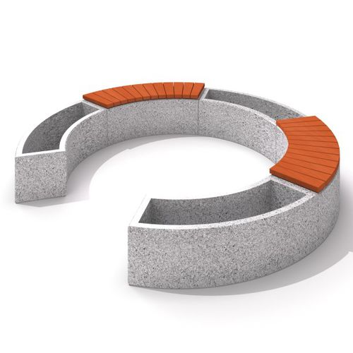 Современная общественная скамейка - URBAN FURNITURE : KVARCO - Inter System - из дерева / из бетона / модульная