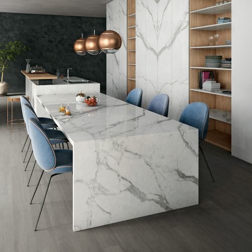 Столешница из керамогранита - CLASSIC STATUARIO  - Infinity surfaces - пятностойкий / прочный / серый