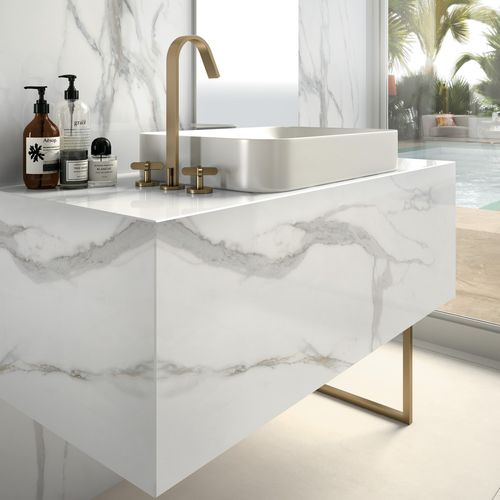 Столешница для раковины из керамогранита - CALACATTA ORO     - Infinity surfaces