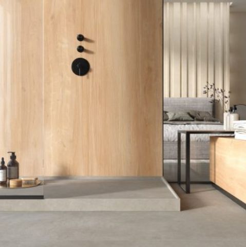 Прямоугольный душевой поддон - CONCRETE GREY    - Infinity surfaces - встраиваемый / из керамогранита / противоскользящий