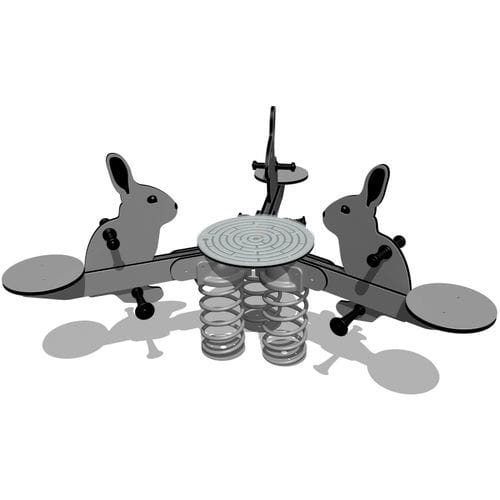 Качалка на пружине из гальванизированной стали - RABBITS - Tiptiptap - из ПЭНД / животные / 3 места