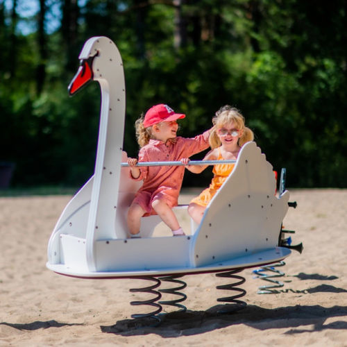Качалка на пружине из стали - SWAN   - Tiptiptap - из гальванизированной стали / из ПЭНД / из фанеры