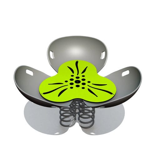 Качалка на пружине из стали - LILY  - Tiptiptap - из ПЭНД / цветы / 3 места