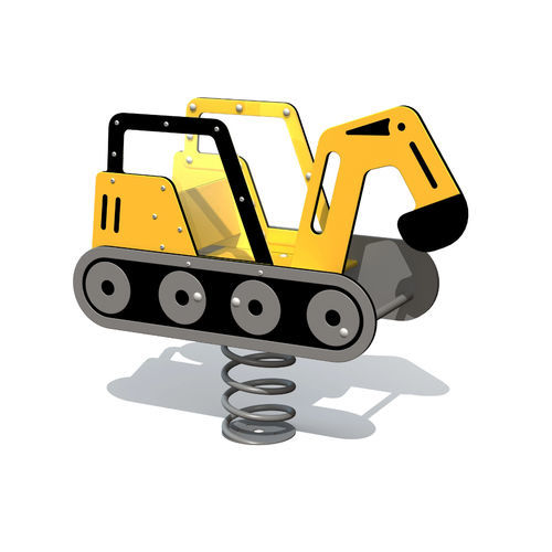 Качалка на пружине из гальванизированной стали - EXCAVATOR  - Tiptiptap - из ПЭНД / транспорт / одноместная