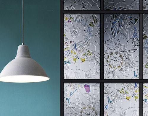 Стеклянная панель с настилом - BRILL GLASS®  SERIES - Vidriera del Cardoner - декорированная / полупрозрачная / эффект обледенения