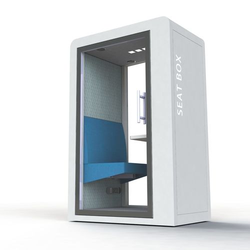 Акустическая рабочий стол POD - PROCYON SEAT BOX - SBS - со встроенным светодиодным светильником / из стекла