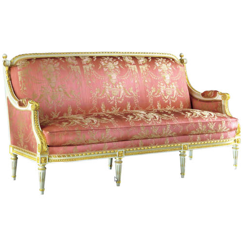 Диван в стиле Людовика XVI - CA1692 - Henryot & Cie - из ткани / розовый / из дерева