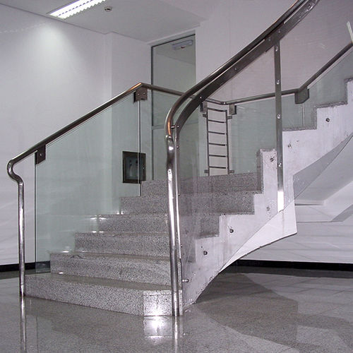 Прямая лестница - Ban-Inox - с поворотом на 180° / мраморная ступень / бетонная конструкция