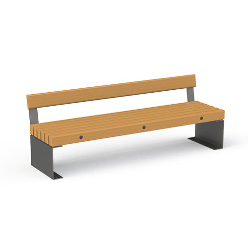 Современная общественная скамейка - LAGON  - Activia Mobilier Urbain - из дерева / из гальванизированной стали / со спинкой