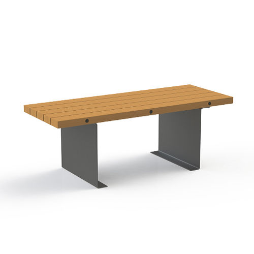 Современный стол для пикника - LAGON - Activia Mobilier Urbain - из дерева / с основанием из оцинкованной стали / прямоугольный