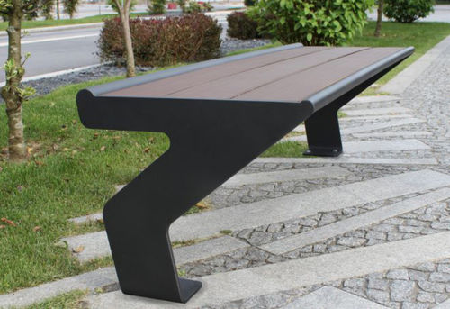 Современная общественная скамейка - PATA - Activia Mobilier Urbain - из стали / из композита / со спинкой