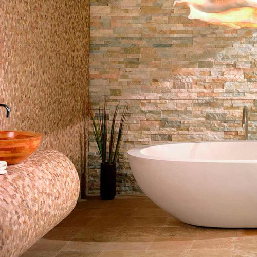 Мозаика из гальки - MINI - PT. Golden Stone Indonesia - текстурированная / для ванной комнаты / настенная