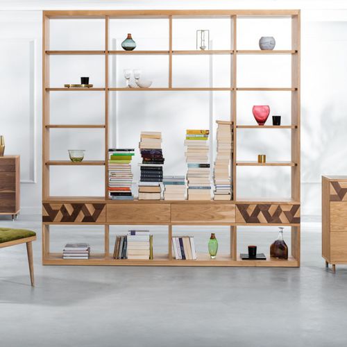 Современный стеллаж - GEO - Ziemann Home Design - из американского ореха / из натурального дуба