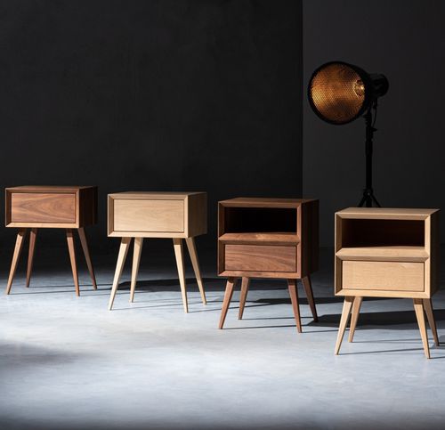 Современный ночной столик - DUNN - Ziemann Home Design - из дерева / с основанием из древесины / прямоугольный