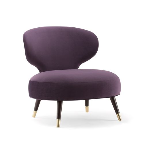 Современное низкое кресло - ELLE LOUNGE CHAIR 064 P - TIROLO SRL - из ткани / фиолетовое / для гостиницы